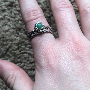 Pandora stackable ring and birthstone ring
